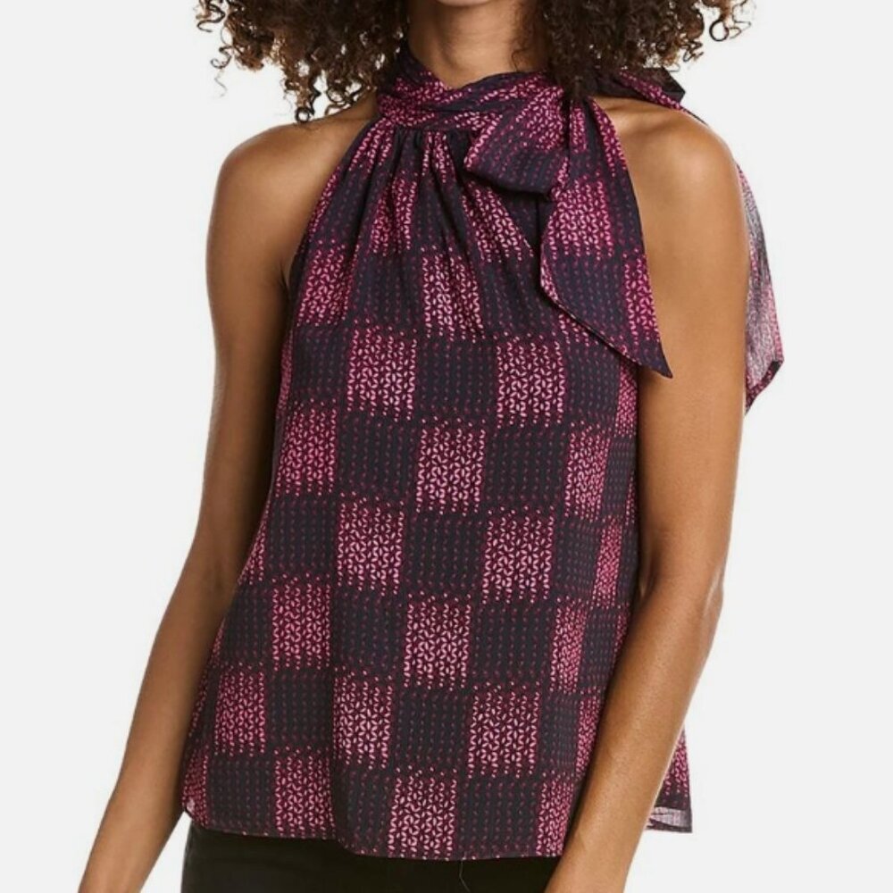 Ramy Brook Cut-Out Layered Sleeveless Halter Blouse S